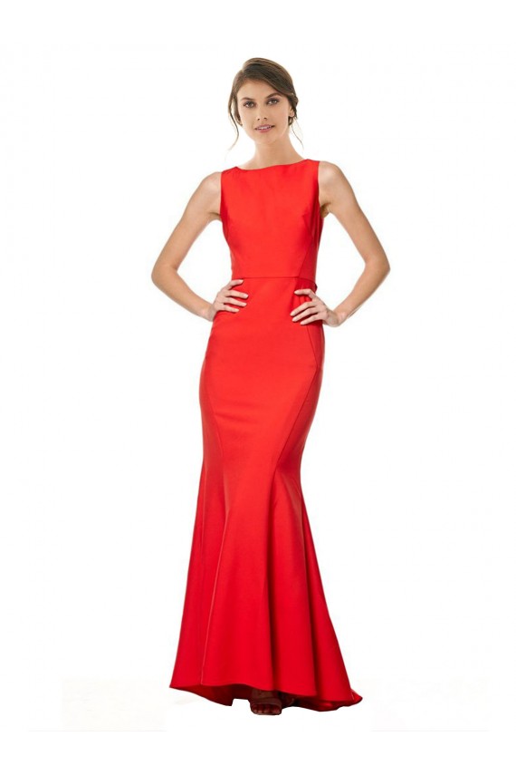 Affordable Mermaid High Neck Stretch Crepe Long Red Evening Dress Canada