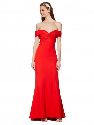 Affordable Mermaid High Neck Stretch Crepe Long Red Evening Gown Canada