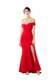 Affordable Mermaid High Neck Stretch Crepe Long Red Formal Evening Gown Canada