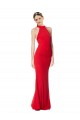 Affordable Mermaid High Neck Stretch Crepe Long Red Prom Dress Canada