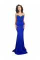 Affordable Mermaid High Neck Stretch Crepe Long Royal Blue Formal Evening Dress Canada