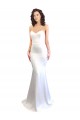 Affordable Mermaid High Neck Stretch Crepe Long White Formal Evening Dress Canada