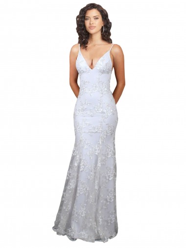 Affordable Mermaid High Neck Stretch Crepe & Sequin Tulle Long White Formal Evening Dress Canada