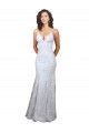 Affordable Mermaid High Neck Stretch Crepe & Sequin Tulle Long White Formal Evening Dress Canada
