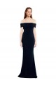 Affordable Mermaid Off the Shoulder Stretch Crepe Long Dark Navy Formal Dress Canada