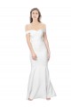 Affordable Mermaid Off the Shoulder Stretch Crepe Long Ivory Formal Evening Dress Canada
