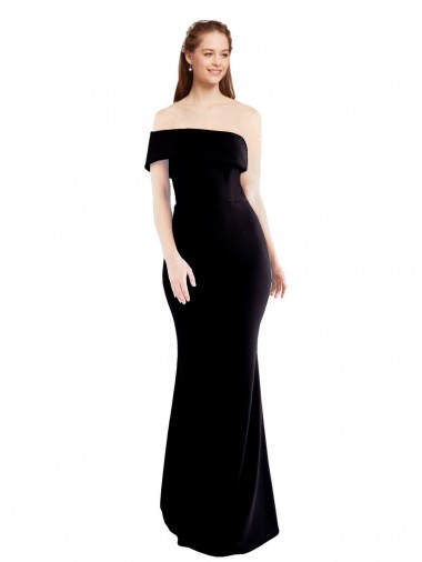 Affordable Mermaid One Shoulder Stretch Crepe Long Black Formal Evening Dress Canada
