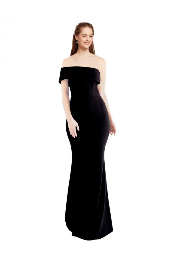 Affordable Mermaid One Shoulder Stretch Crepe Long Black Formal Evening Dress Canada