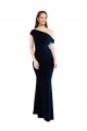 Affordable Mermaid One Shoulder Stretch Crepe Long Dark Navy Formal Evening Dress Canada