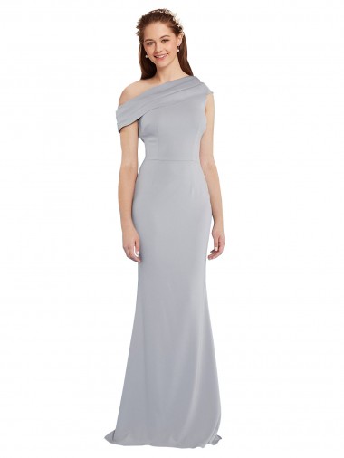 Affordable Mermaid One Shoulder Stretch Crepe Long Grey Formal Evening Dress Canada