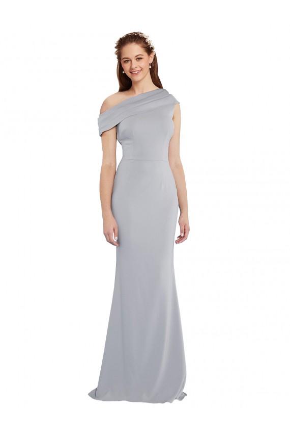 Affordable Mermaid One Shoulder Stretch Crepe Long Grey Formal Evening Dress Canada