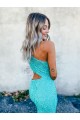 Affordable Mermaid One Shoulder Velvet Sequins Sweep Train Velvet Sequin Evening Dress Canada