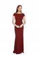 Affordable Mermaid Round Neck Stretch Crepe Long Burgundy Formal Evening Dress Canada