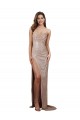 Affordable Mermaid Scoop Neck Sequin Long Champagne Formal Evening Dress Canada