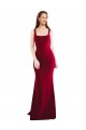 Affordable Mermaid Square Neck Stretch Crepe Long Burgundy Formal Evening Dress Canada