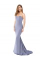 Affordable Mermaid Strapless Stretch Crepe Long Smoke Blue Formal Evening Dress Canada