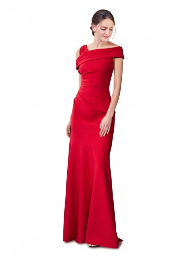 Affordable Mermaid Stretch Crepe Long Red Formal Evening Dress Canada