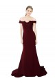 Affordable Mermaid Sweetheart Stretch Crepe & Lace Sweep Train Burgundy Gold Formal Evening Dress Canada
