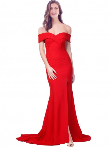Affordable Mermaid Sweetheart Stretch Crepe Long Red Evening Dress Canada