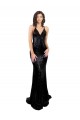 Affordable Mermaid V-Neck Sequin Long Black Black Tie Evening Dress Canada