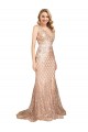 Affordable Mermaid V-Neck Sequin & Sparkling Sequin Long Rose Gold Formal Plus Size Evening Dress Canada