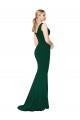 Affordable Mermaid High Neck Stretch Crepe Long Midnight Green Formal Evening Dress Canada