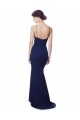 Affordable Mermaid High Neck Stretch Crepe Long Navy Blue Formal Dress Canada