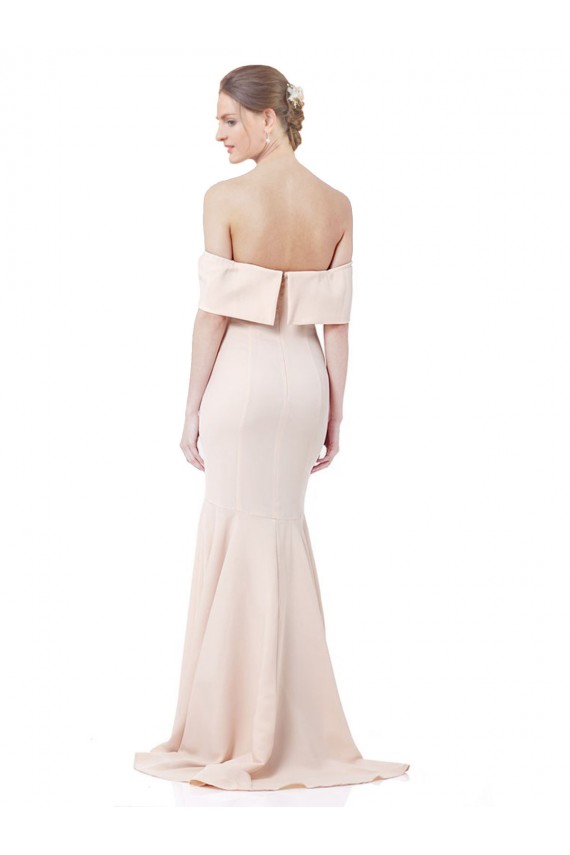 Affordable Mermaid High Neck Stretch Crepe Long Nude Formal Evening Dress Canada