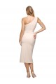 Affordable Sheath One Shoulder Stretch Crepe Midi Length Nude Formal Evening Dress Canada