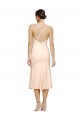 Affordable Sheath V-Neck Stretch Crepe Midi Length Nude Evening Dress Canada