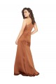 Affordable A-Line One Shoulder Silky Satin Long Orange Formal Evening Dress Canada