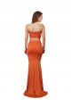 Affordable Mermaid Strapless Spandex Long Orange Formal Evening Dress Canada