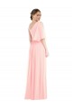 Affordable A-Line One Shoulder Soft Chiffon Long Pink Semi Formal Evening Dress Canada