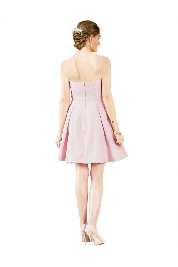 Affordable A-Line Sweetheart Satin Knee Length Pink Evening Dress Canada