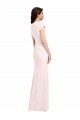 Affordable A-Line V-Neck Stretch Crepe Long Pink Formal Evening Dress Canada