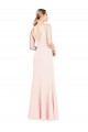 Affordable A-Line High Neck Stretch Crepe Long Pink Formal Evening Dress Canada