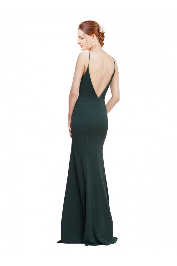 Affordable A-Line V-Neck Stretch Crepe Long Pink Formal Dress Canada