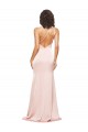 Affordable Sheath One Shoulder Silky Satin Long Pink Formal Evening Dress Canada