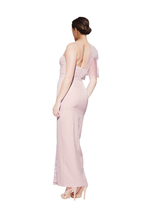 Affordable Sheath Sweetheart Stretch Crepe Long Pink Formal Evening Dress Canada