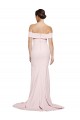 Affordable Sheath Square Neck Stretch Crepe Sweep Train Pink Formal Evening Dress Canada