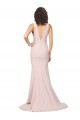 Affordable Sheath V-Neck Stretch Crepe Sweep Train Pink Black Tie Evening Dress Canada