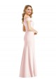 Affordable Trumpet V-Neck Stretch Crepe Long Pink Evening Dress Canada