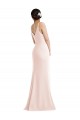 Affordable Trumpet V-Neck Stretch Crepe Long Pink Formal Evening Dress Canada