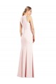 Affordable Trumpet V-Neck Stretch Crepe Long Pink Semi Formal Evening Dress Canada