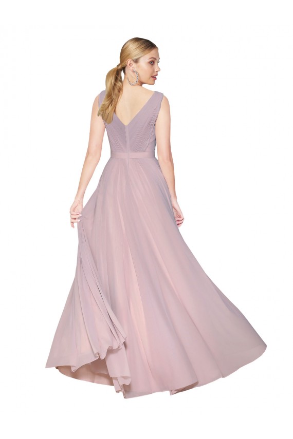 Affordable A-Line High Neck Soft Chiffon Long Primrose Formal Evening Dress Canada
