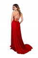 Affordable A-Line Square Neck Spandex & Lace Long Red Semi Formal Evening Dress Canada