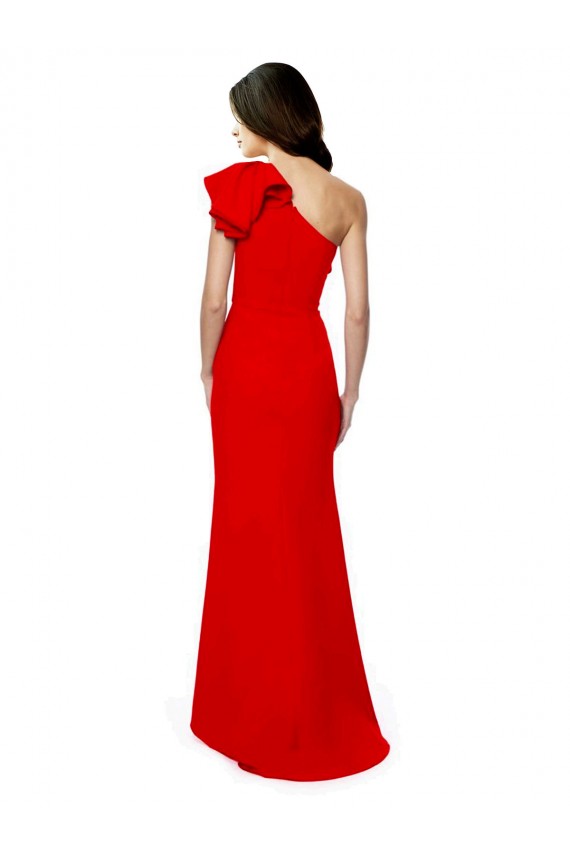 Affordable Mermaid High Neck Stretch Crepe Long Red Formal Dress Canada