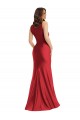 Affordable Mermaid Square Neck Silky Satin Long Red Formal Plus Size Evening Dress Canada
