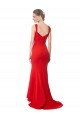 Affordable Mermaid High Neck Stretch Crepe Long Red Formal Evening Dress Canada