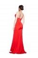 Affordable Sheath Strapless Stretch Satin Long Red Formal Evening Dress Canada